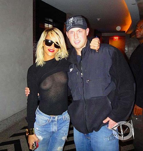 16P Rihanna walking down the street and showing hard nipples in see thru