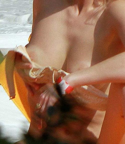 16P Whitney Port sexy and hot double nipple slip paparazzi photos