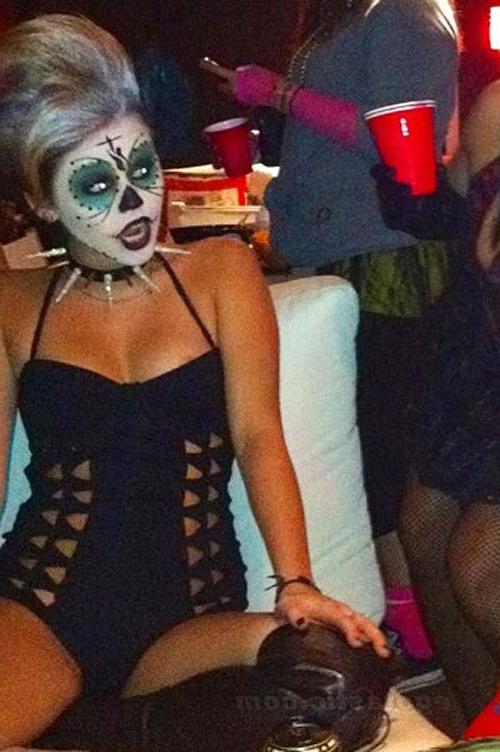 16P Miley Cyrus exposing sexy body and hard nipples in see thru blouse