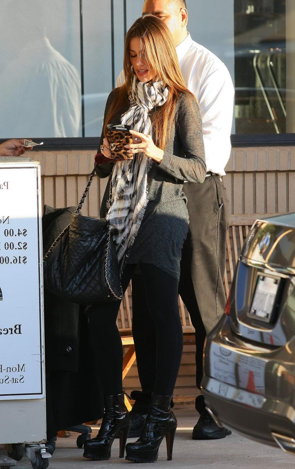16P Sofia Vergara shows off her ass wearing see through tights in LA