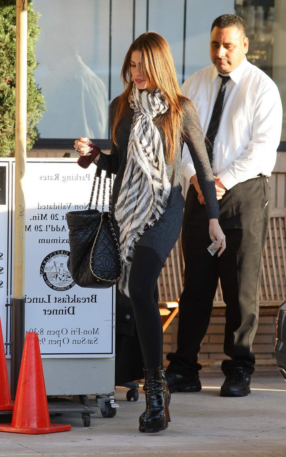 16P Sofia Vergara shows off her ass wearing see through tights in LA