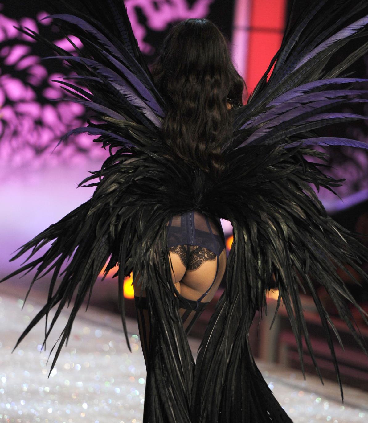 16P Adriana Lima showing off her pussy in see-through panties at the Victoria's Secr