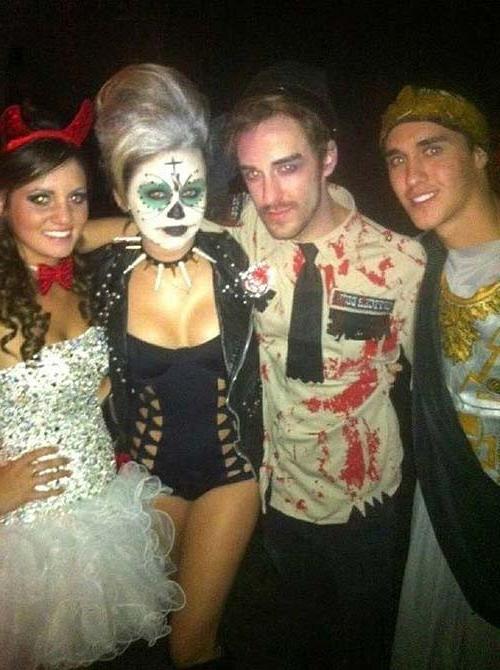 16P Miley Cyrus exposing sexy body and huge boobs on halloween party