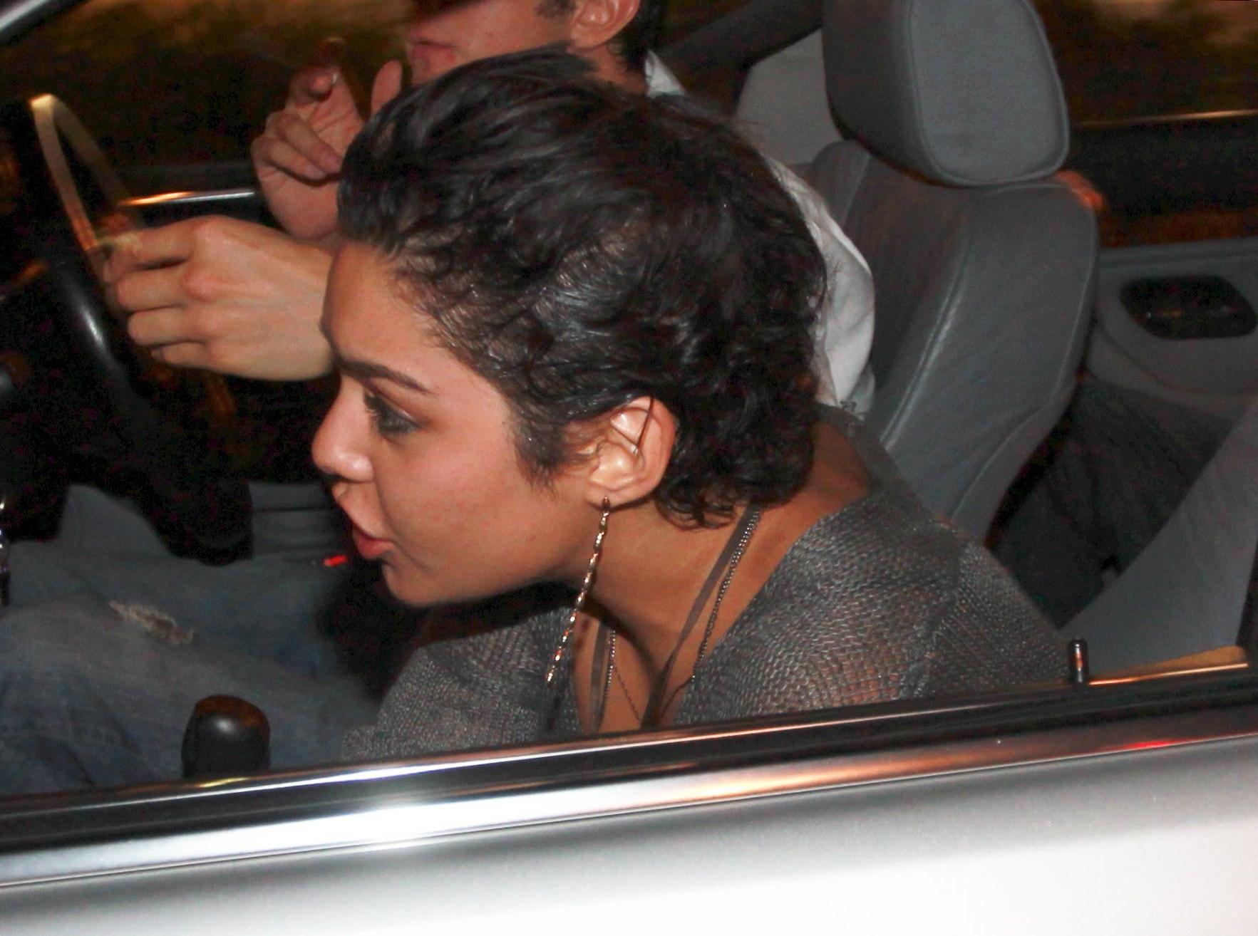 16P Vanessa Hudgens see-through to lingerie outside La Cienega in Hollywood