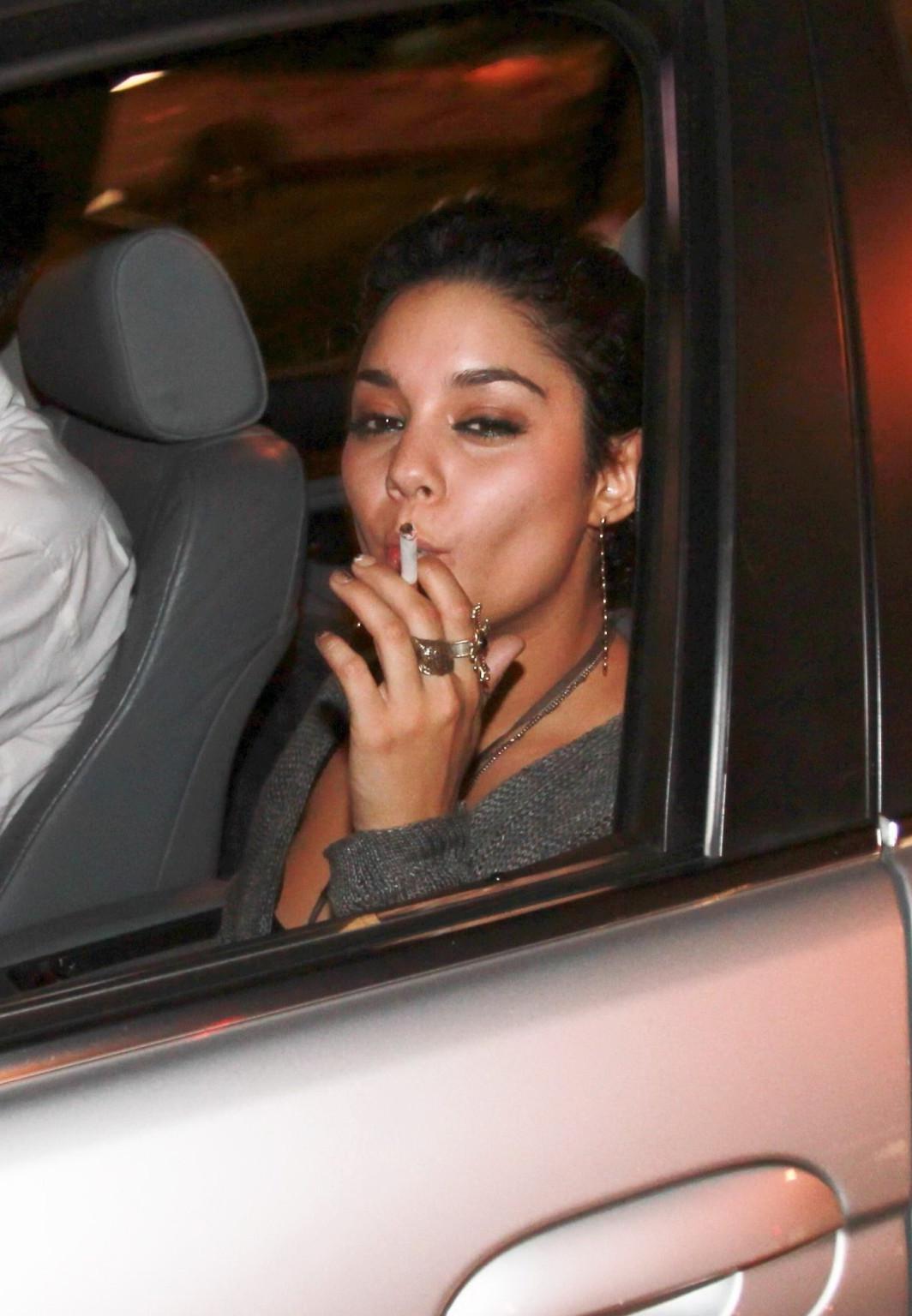 16P Vanessa Hudgens see-through to lingerie outside La Cienega in Hollywood
