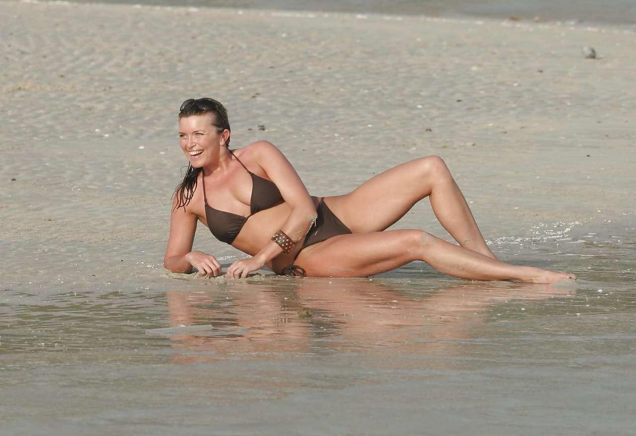 16P Tina Hobley flashing panties upskirt and tits in see thru dress