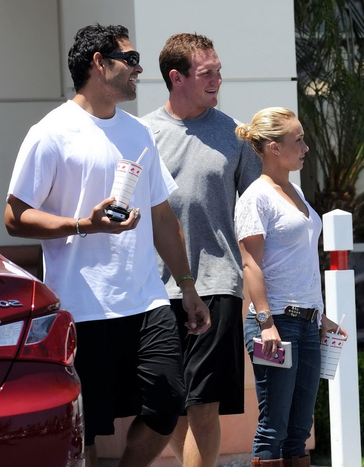 16P Hayden Panettiere see-through to bra at the Memorial Day in California