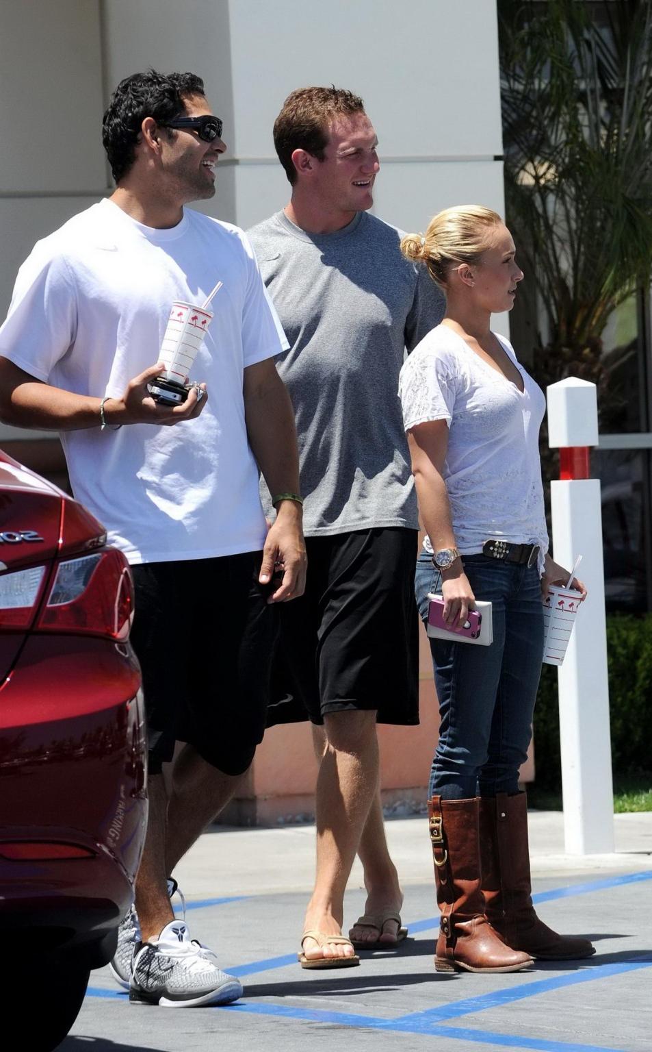 16P Hayden Panettiere see-through to bra at the Memorial Day in California
