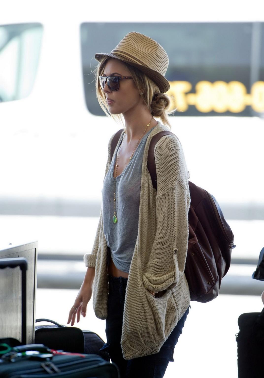 16P Audrina Patridge in see-through departing from the LAX Airport