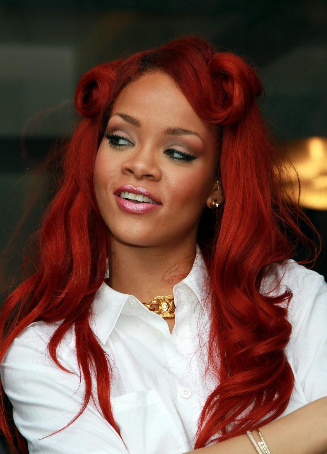 16P Rihanna see through wearing white shirt in New York