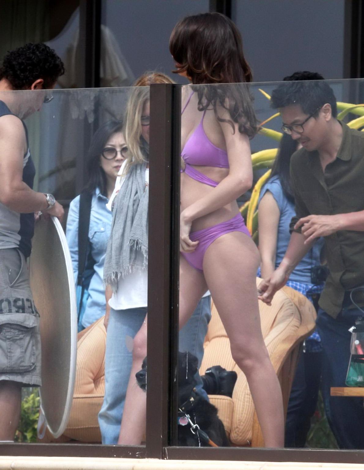 16P Miranda Kerr downblouse at 'Have Faith Swimwear' photoshoot in Malibu