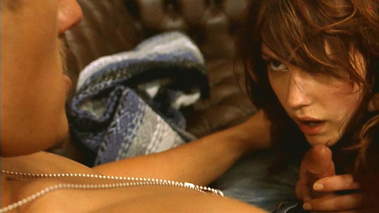 16P Lauren Lee Smith exposing her nice big boobs and giving blowjob to some guy in m