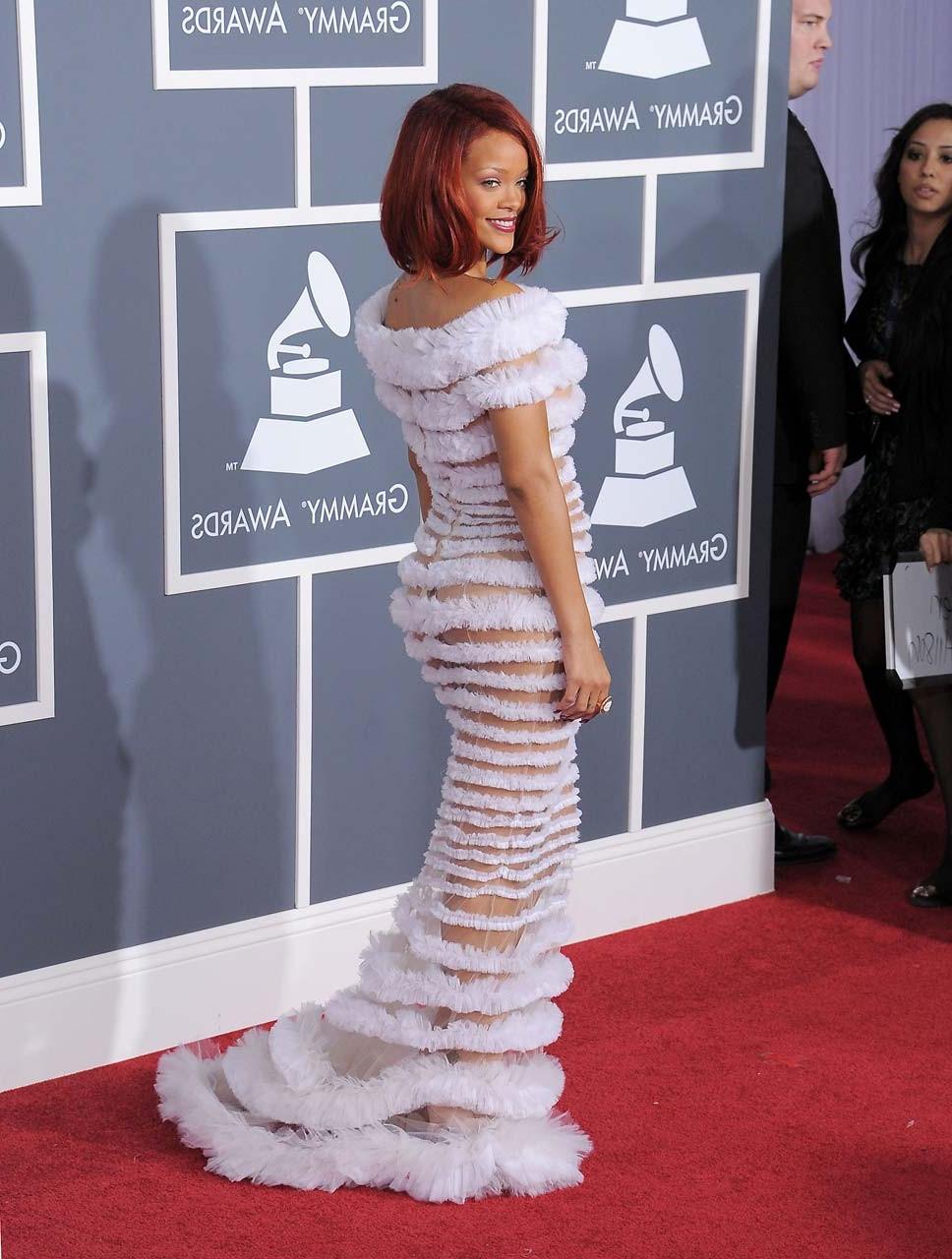 16P Rihanna exposing her sexy body and hot ass in see thru dress