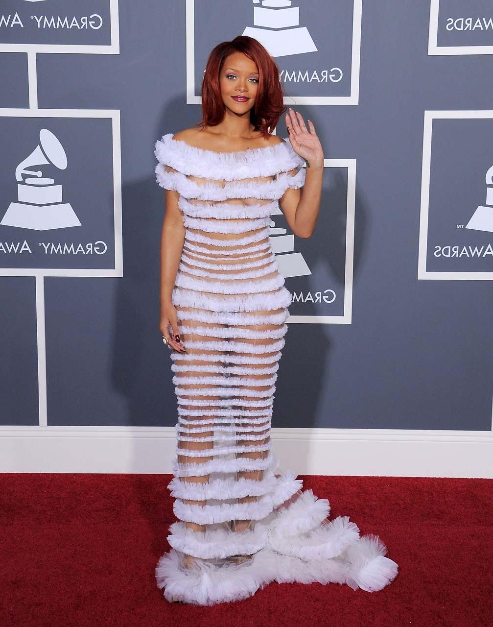 16P Rihanna exposing her sexy body and hot ass in see thru dress