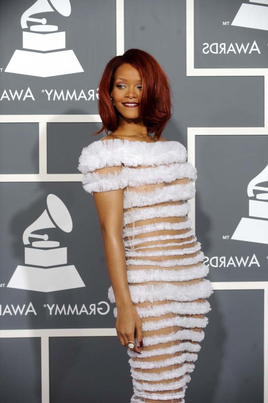 16P Rihanna exposing her sexy body and hot ass in see thru dress