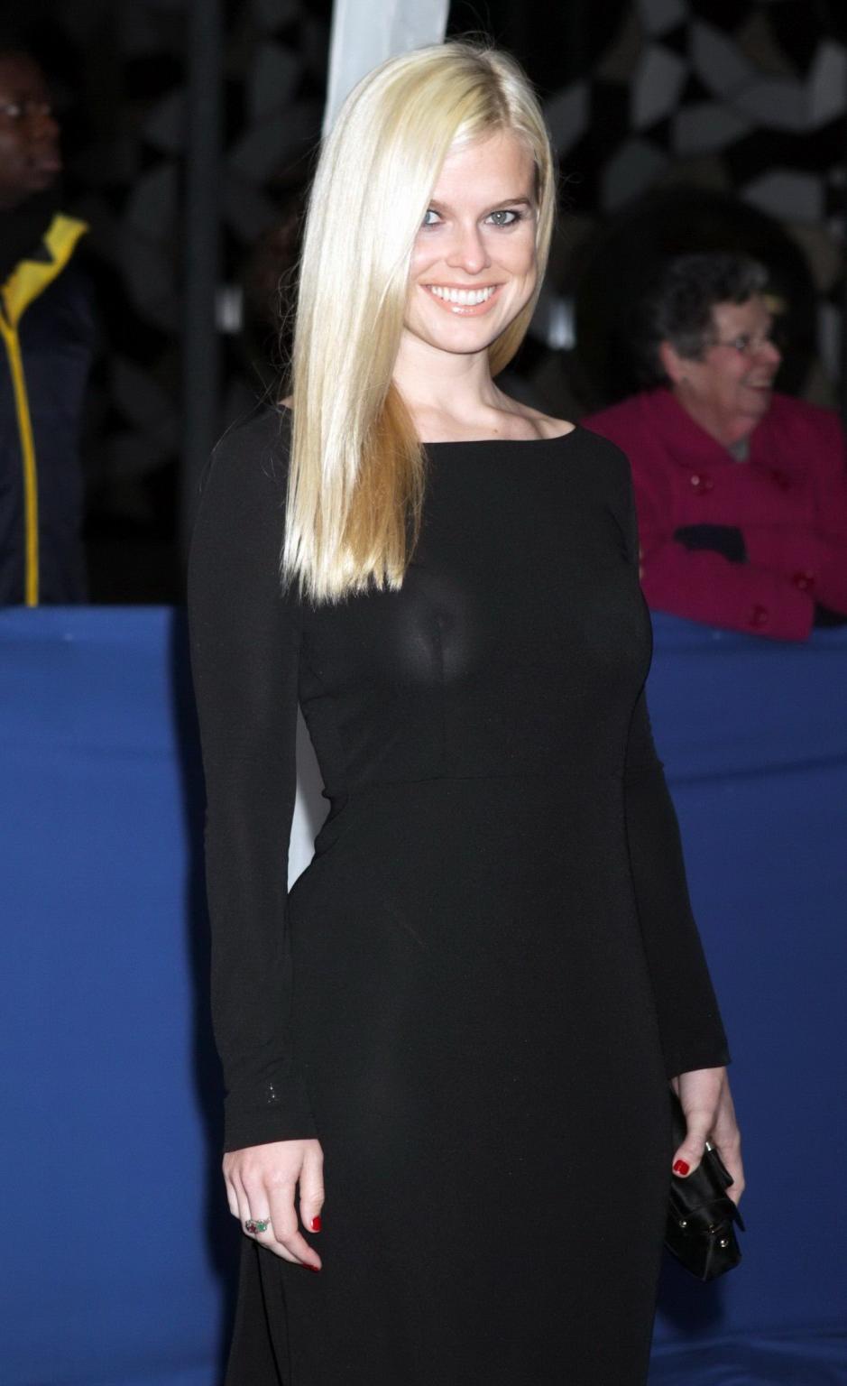 16P Alice Eve showing off boobs in see-through dress at British Comedy Awards in Lon