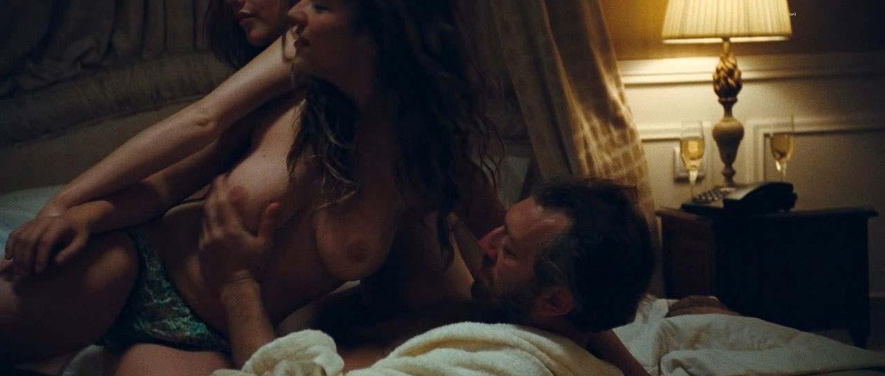 10P Camille Rowe exposing her nice big boobs and fucking hard with some guy in movie