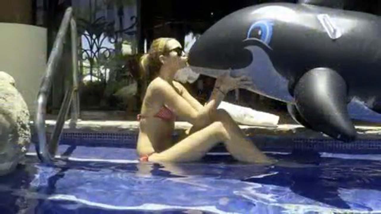 10P Miley Cyrus in personal photos on vacation and sexy in see thru dress paparazzi 