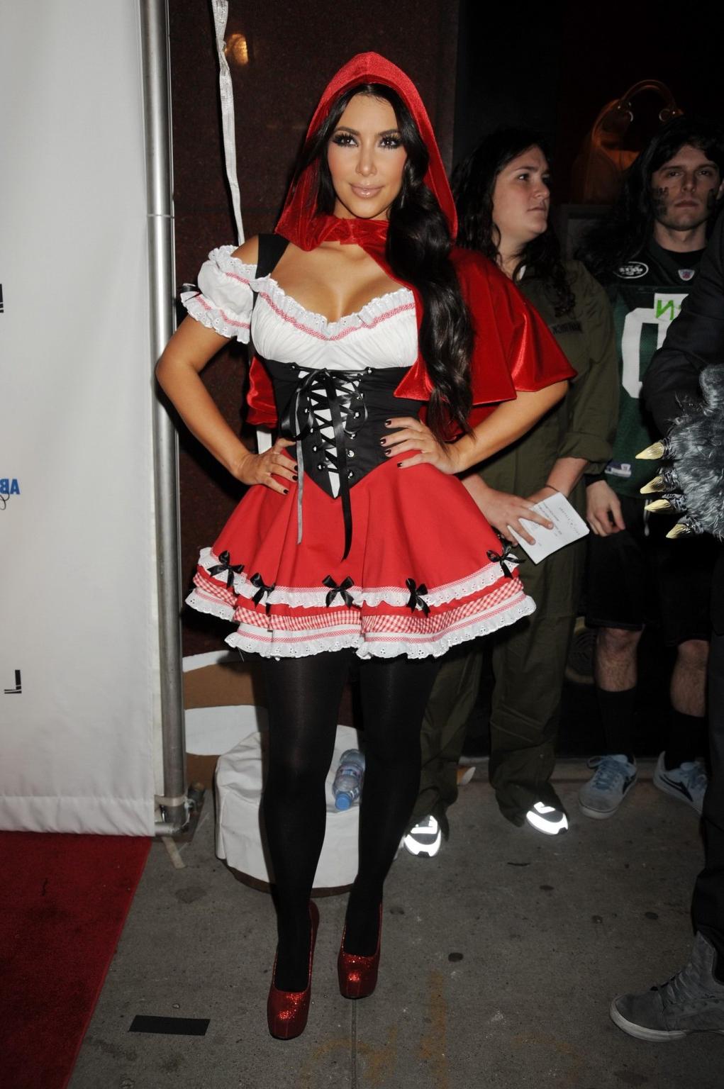 16P Busty Red Riding Hood Kim Kardashian at the Halloween Party at Lavo NYC