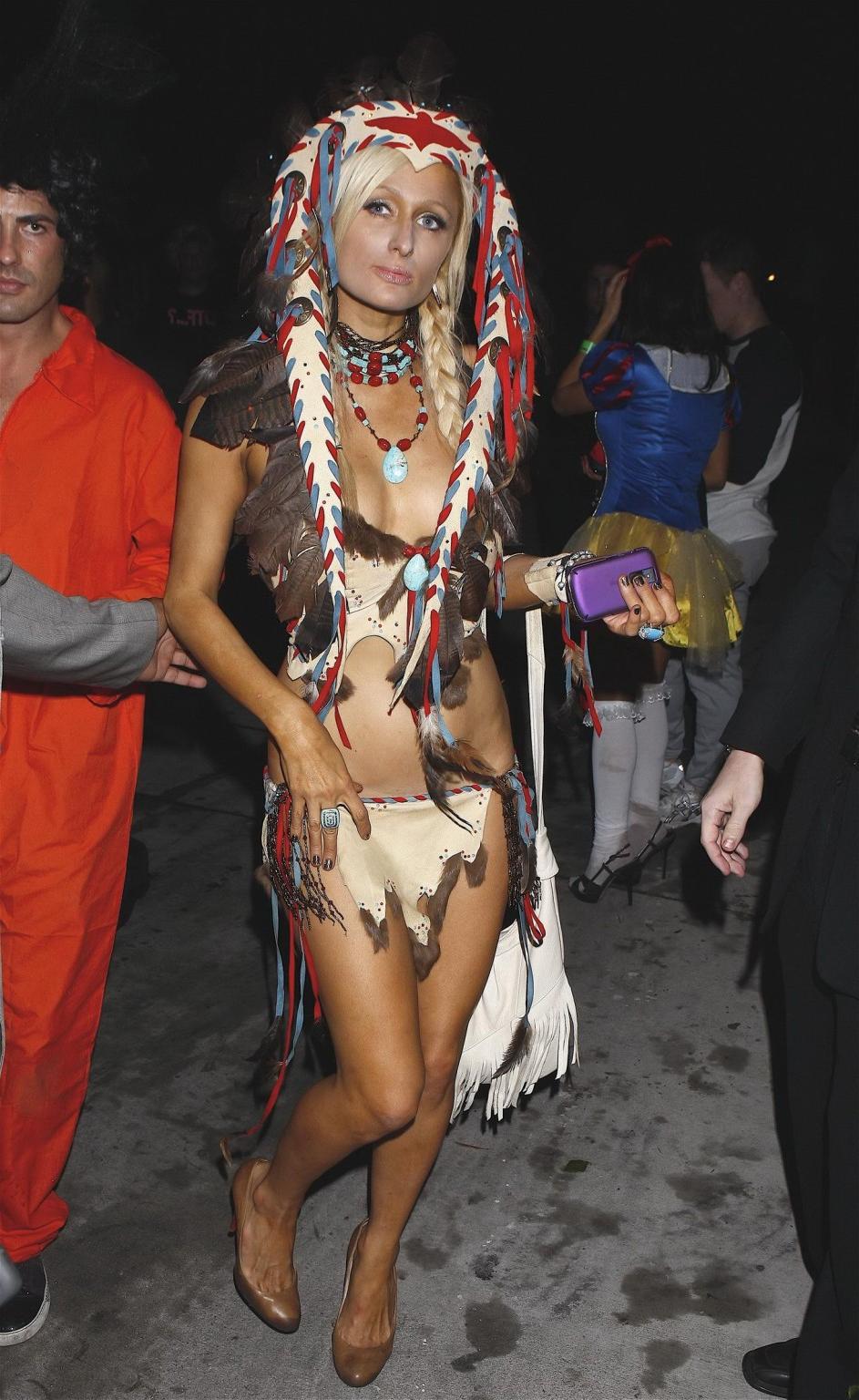16P Paris Hilton nip slip at the PB Mansion Halloween Party