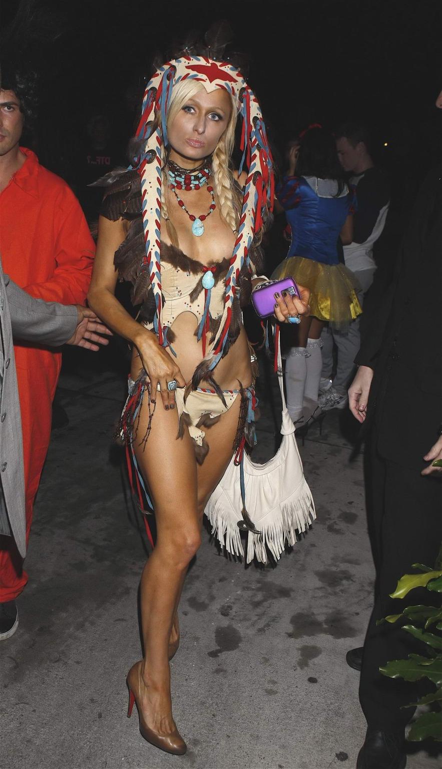 16P Paris Hilton nip slip at the PB Mansion Halloween Party
