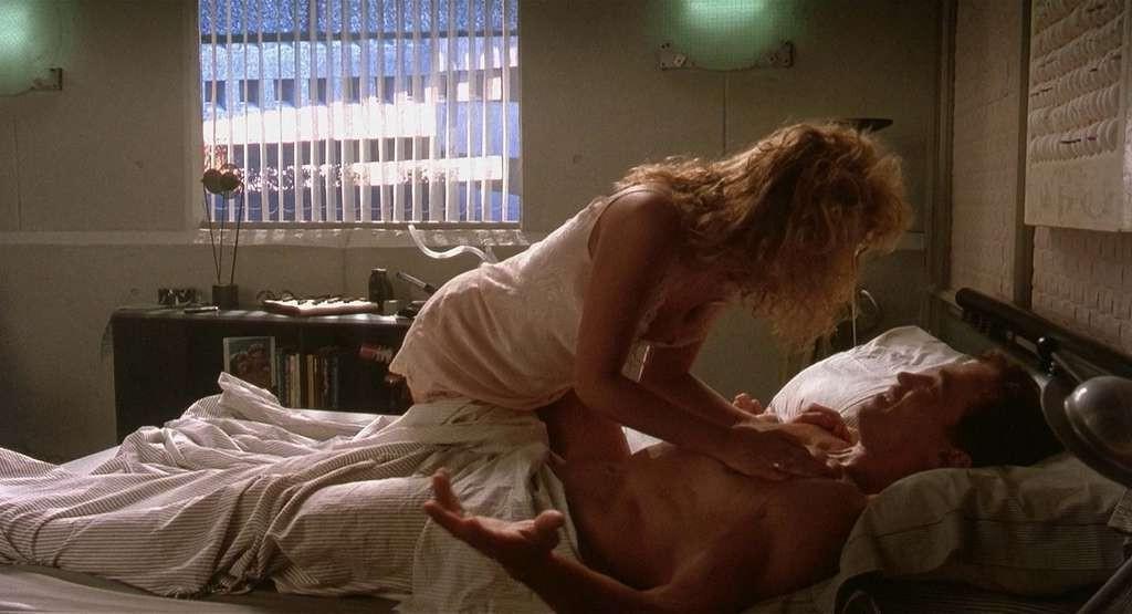 10P Sharon Stone get her tits slip out from nightgown and downblouse in movie