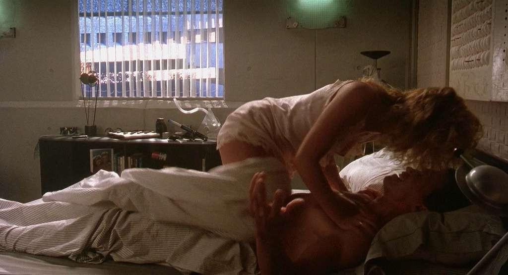 10P Sharon Stone get her tits slip out from nightgown and downblouse in movie