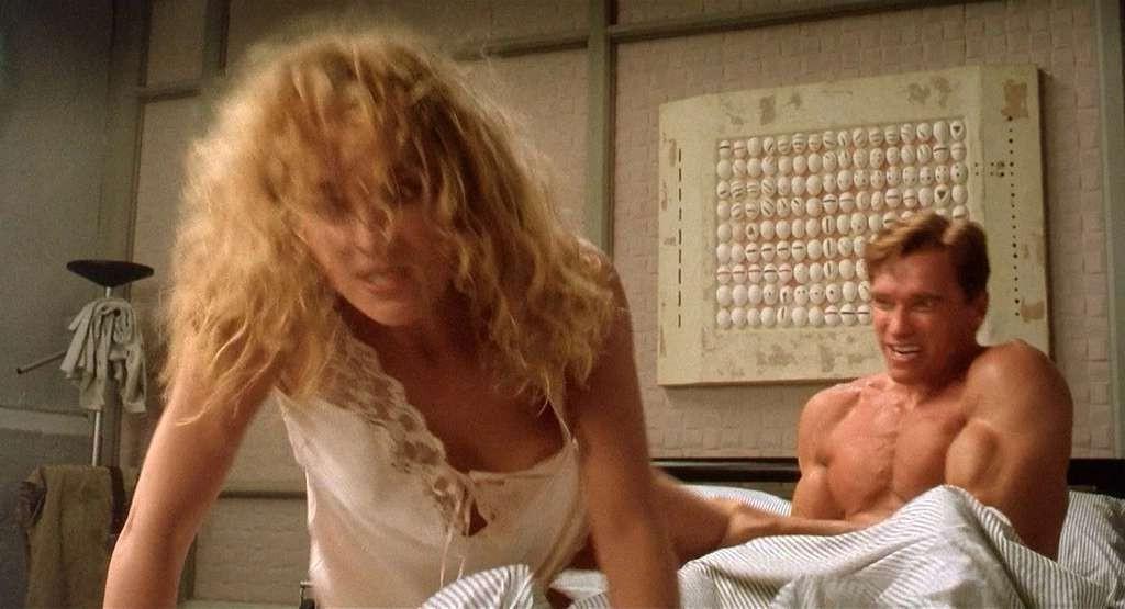 10P Sharon Stone get her tits slip out from nightgown and downblouse in movie