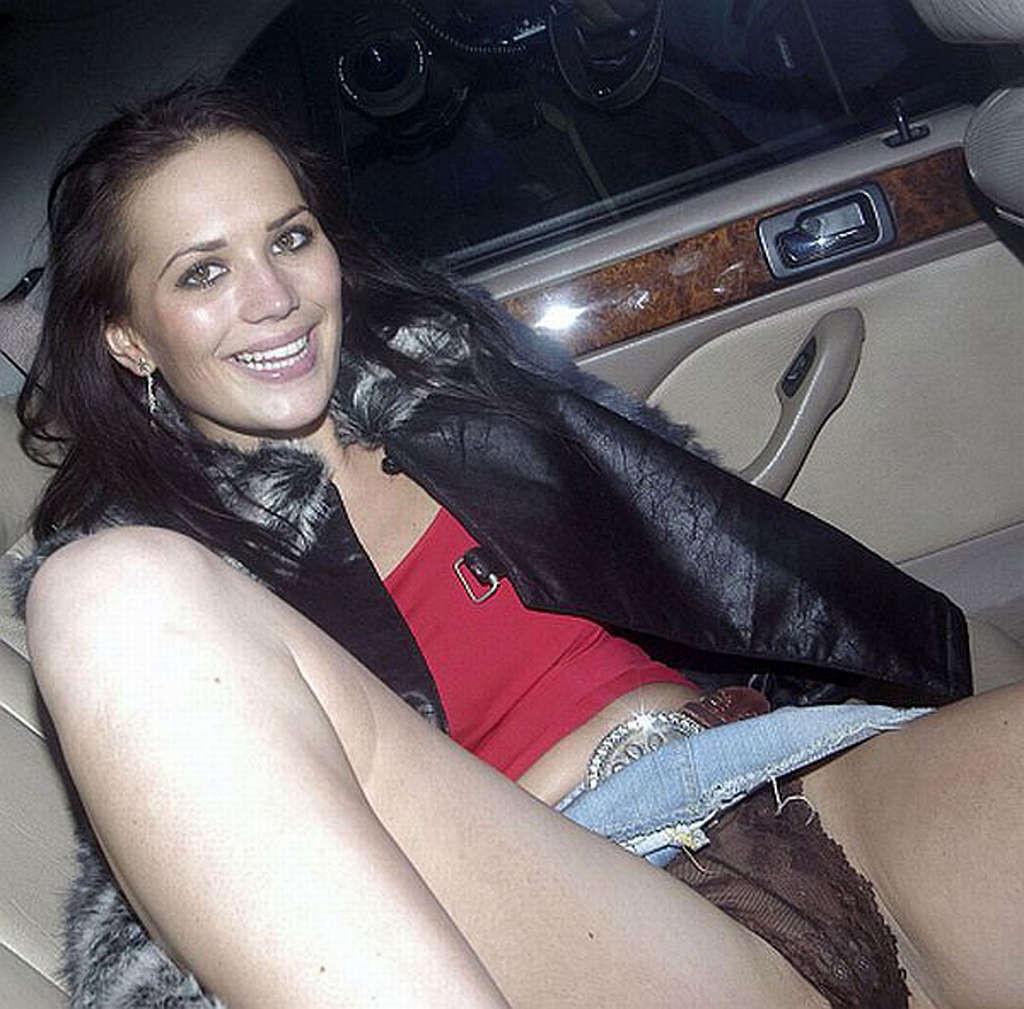 10P Lucy Clarkson reveals pussy in see thru panties upskirt and topless pictures