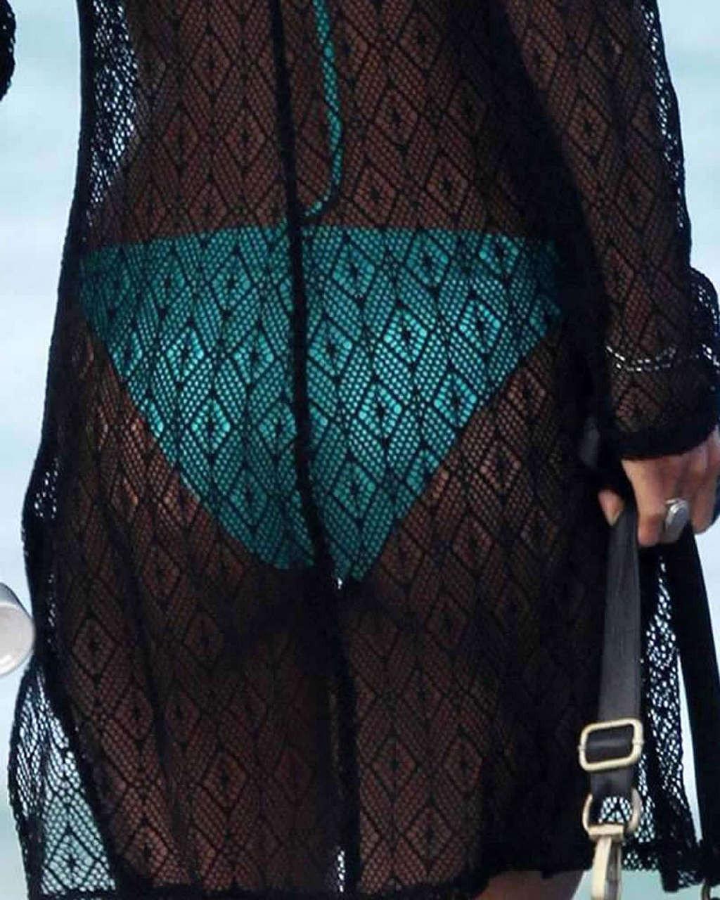 16P Halle Berry exposing her fucking sexy body in see thru dress on beach