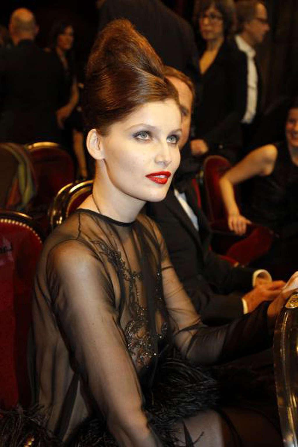 16P Laetitia Casta very sexy and hot see thru paparazzi photos