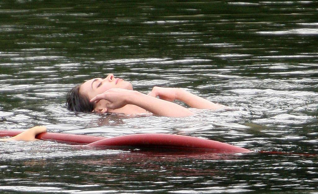 16P Megan Fox enjoying on lake in topless and showing sexy and hot body