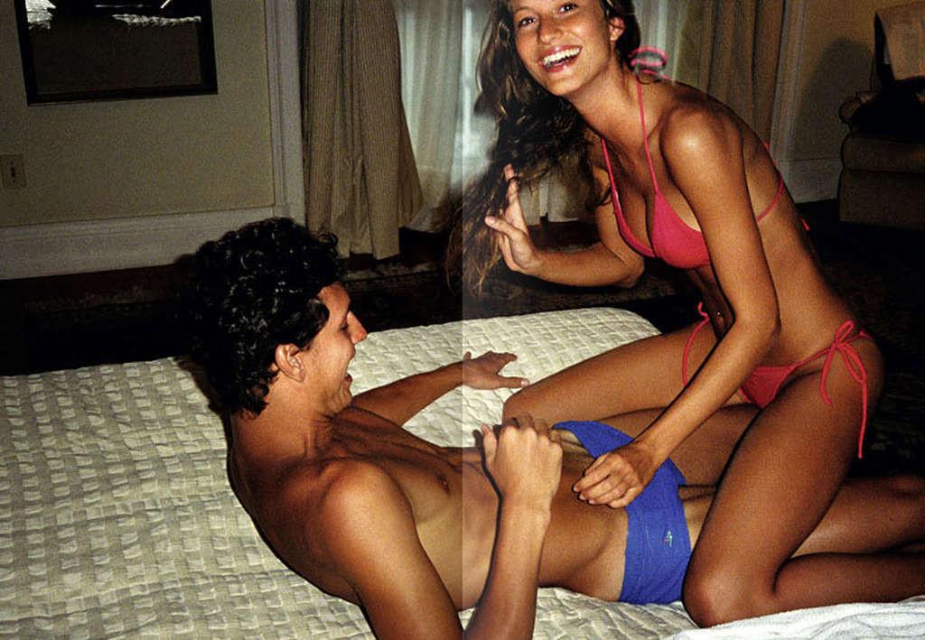16P Gisele Bundchen exposing her nice tits in see thru and upskirt