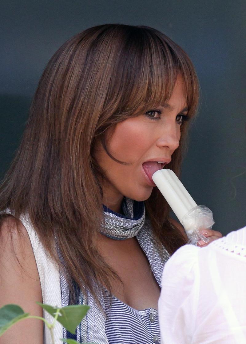 15P Jennifer Lopez licking icecream and nice see thru