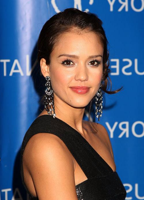 16P Jessica Alba showing her nice big tits in see thru dress
