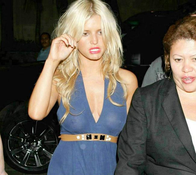 15P Sweet celeb Jessica Simpson looking sexy in see through dress