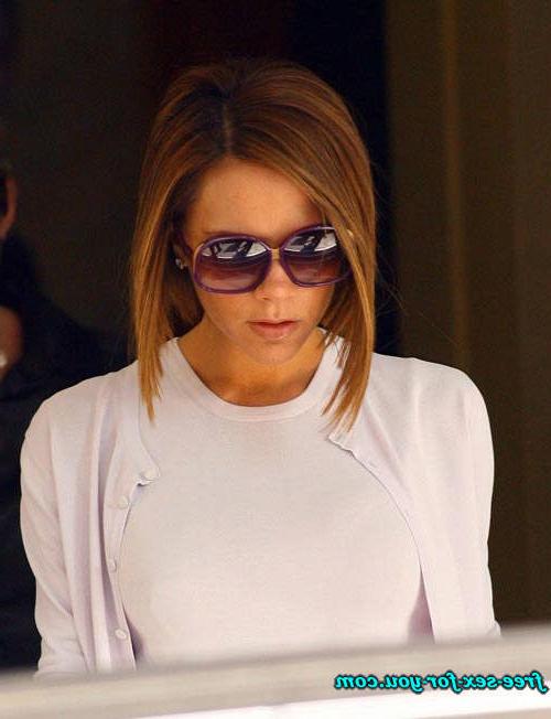 16P Victoria Beckham showing her tits in see thru and upskirt pics
