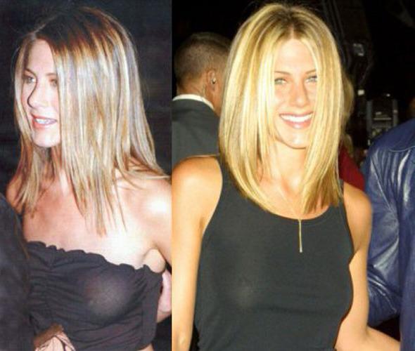 16P Jennifer Aniston exposed tits and see thru dress