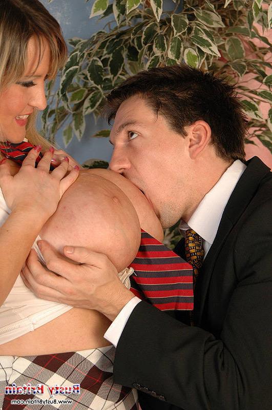 16P Leah Jayne titfucking a lucky guy with her HH cups