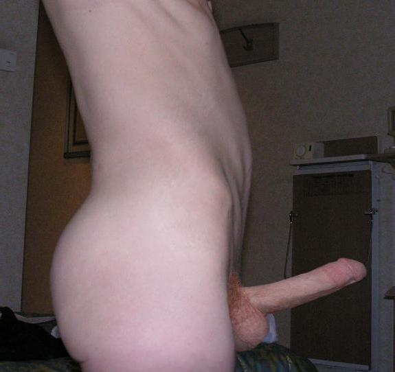 16P Nude amateur jerking his large white dick