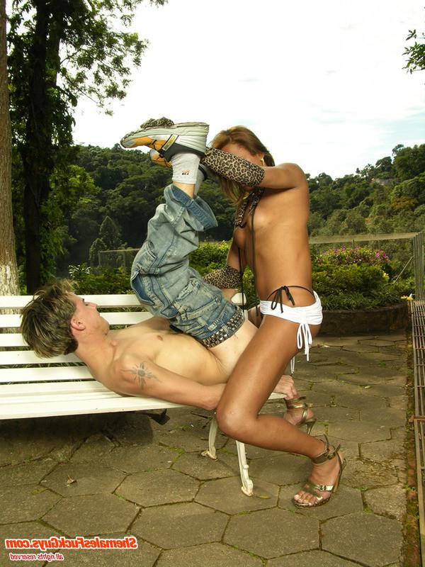 10P Shemale babe Mikeli giving her boy toy a hardcore ass fucking