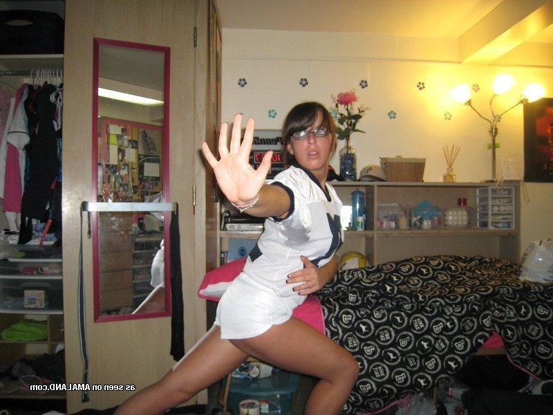 10P Compilation of a sexy sporty chick flashing her tits on cam