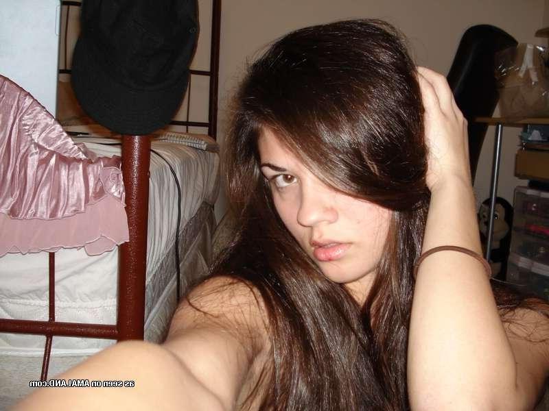15P Compilation of a brunette chick flashing her round breasts