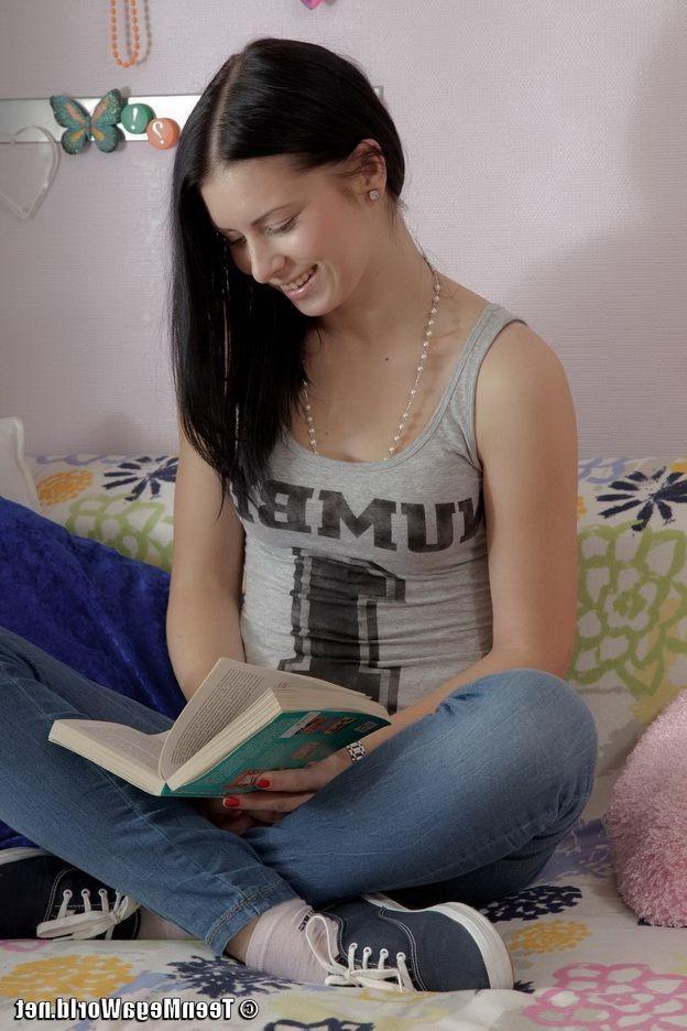 15P Brunette teen beauty in hardcore fuck and creampie