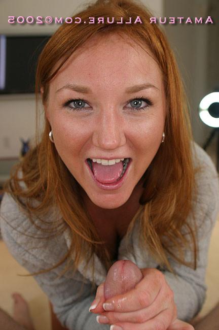 16P blue eyed redhead gets mouthfull of cum