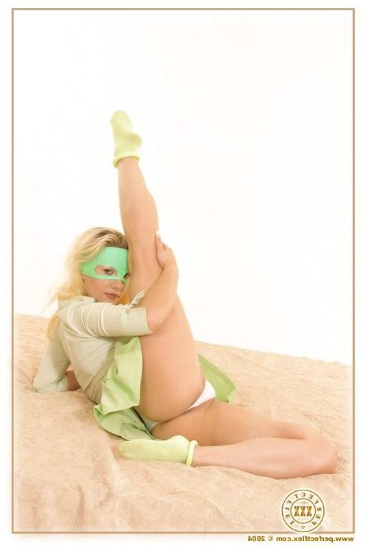 14P Beautiful flexable gymnast plays with her toy