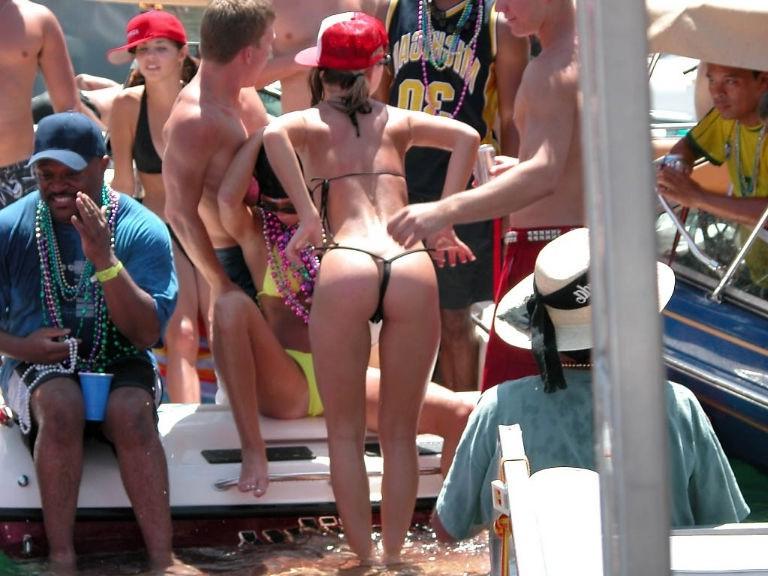 10P Drunk Spring Break college girls flashing perfect tan tits