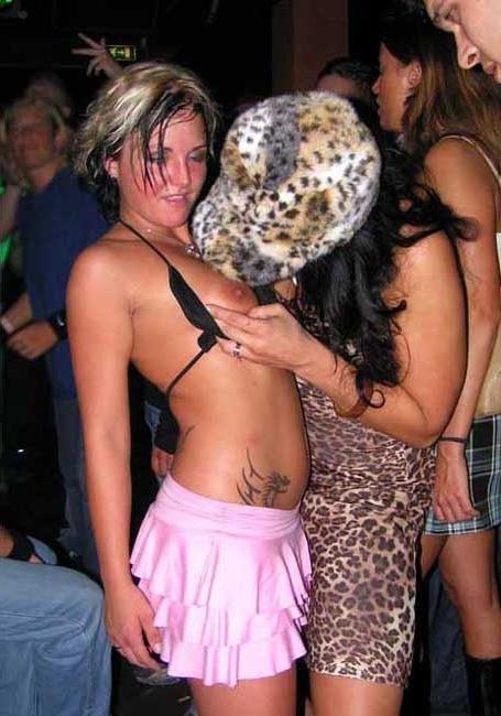 15P Drunk Wasted Party Girls Flashing Perky Breasts
