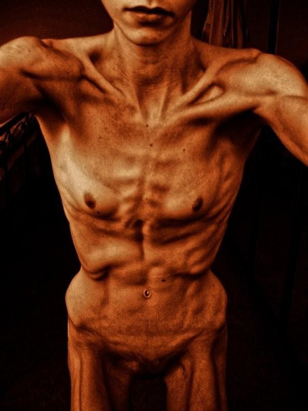 15P skinny anorexic girls posing nude for food