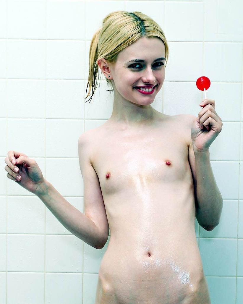 15P skinny anorexic girls posiing for food